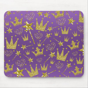 Lila und Gold Glitter Mädchen Prinzessinnen Mädche Mousepad