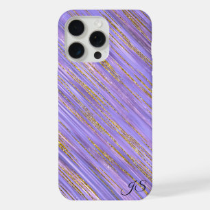 Lila und Gold Glitz Personalisiert Phone Case iPhone 15 Pro Max Hülle