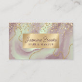 Lila und Gold Glitzer Luxe Visitenkarte (Vorderseite)