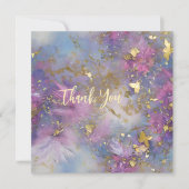 Lila und Gold Glitzer Storm Fantasy Dankeskarte (Vorderseite)