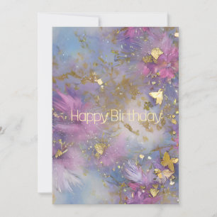Lila und Gold Glitzer Storm Fantasy Feiertagskarte