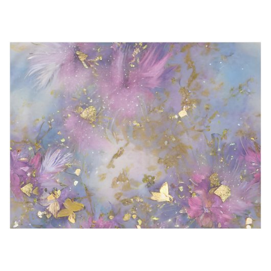 Lila und Gold Glitzer Storm Fantasy Tischdecke (Vorderseite (Horizontal))