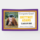 Lila und Gold Grad One Foto Banner (Horizontal)