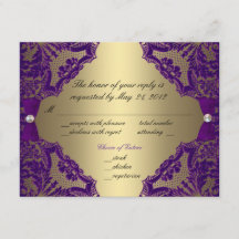 Lila und Gold Hochzeit RSVP