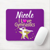 LILA UND GOLD I LIEBE GYMNASTICS-DESIGN MOUSEPAD (Mit Mouse)