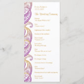 Lila und Gold Indian Paisley Rackcard Programm (Rückseite)