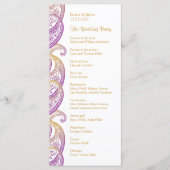 Lila und Gold Indian Paisley Rackcard Programm (Vorderseite)