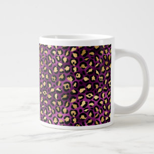 Lila und Gold Leopard Serie Design 1 Jumbo-Tasse