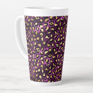 Lila und Gold Leopard Serie Design 1 Milchtasse