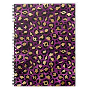 Lila und Gold Leopard Serie Design 1 Notizblock