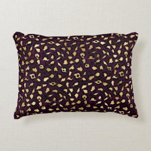 Lila und Gold Leopard Serie Design 2 Dekokissen