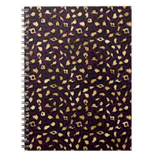 Lila und Gold Leopard Serie Design 2 Notizblock