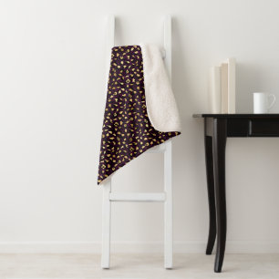 Lila und Gold Leopard Serie Design 2 Sherpadecke