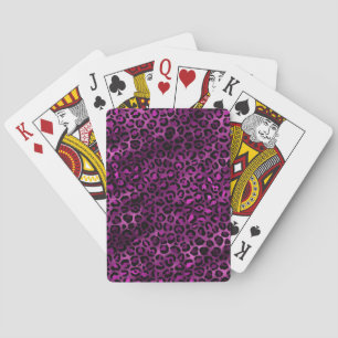Lila und Gold Leopard Serie Design 3 Spielkarten