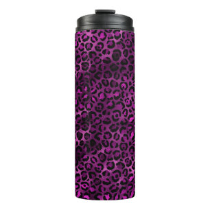 Lila und Gold Leopard Serie Design 3 Thermosbecher
