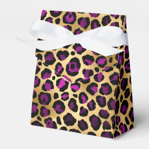 Lila und Gold Leopard Serie Design 4 Geschenkschachtel
