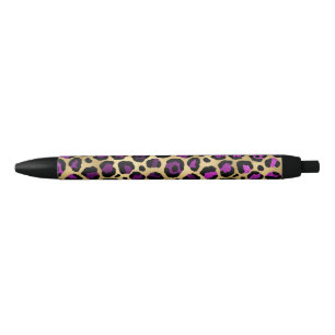 Lila und Gold Leopard Serie Design 4 Kugelschreiber