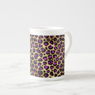 Lila und Gold Leopard Serie Design 4 Porzellantasse