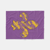 Lila und Gold Lilie Fleece Blanket (Vorderseite (Horizontal))