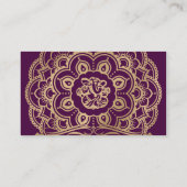 Lila und Gold Mandala Indian Wedding Platzkarten (Rückseite)