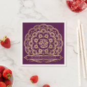 Lila und Gold Mandala Indian Wedkin Napkin Serviette (Beispiel)