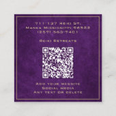 Lila und Gold Mandala Reiki Heilmedizin Quadratische Visitenkarte (Rückseite)