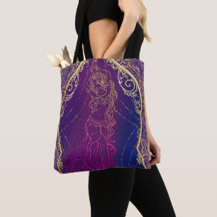 Lila und Gold marokkanischer arabischer Bauchtanz Tasche