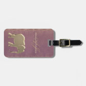 Lila und Gold Mit Monogramm Gepäckanhänger (Vorderseite horizontal)