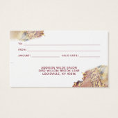 Lila und Gold moderne Art Liquid Ink Gift Card (Rückseite)