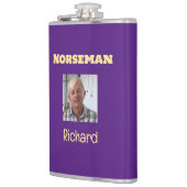 Lila und Gold Norseman Custom Foto Flask Flachmann (Links)