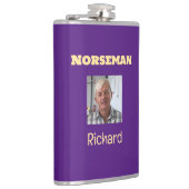 Lila und Gold Norseman Custom Foto Flask Flachmann (Rechts)
