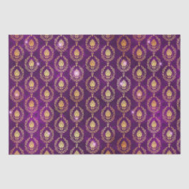 Lila und Gold Ornamentales Glitzermuster Seidenpapier