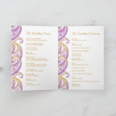 Lila und Gold Paisley Indian Wedding Programm (Innenseite)
