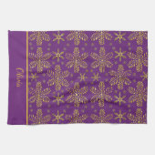 Lila und Gold Personalisiert Geschirrtuch (Horizontal)