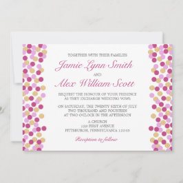 Lila und Gold Polka Dot Hochzeit Einladung