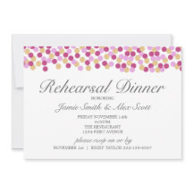 Lila und Gold Polka Dot Probe Dinner Einladung