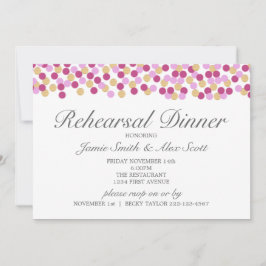 Lila und Gold Polka Dot Probe Dinner Einladung