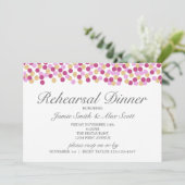 Lila und Gold Polka Dot Probe Dinner Einladung (Stehend Vorderseite)