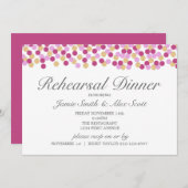 Lila und Gold Polka Dot Probe Dinner Einladung (Vorne/Hinten)