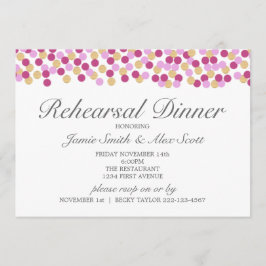 Lila und Gold Polka Dot Probe Dinner Einladung