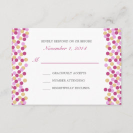 Lila und Gold Polka Dot Wedding Response Card RSVP Karte