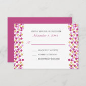 Lila und Gold Polka Dot Wedding Response Card RSVP Karte (Vorne/Hinten)