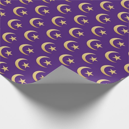 Lila und Gold Ramadan Eid Geschenkpapier (Ecke)