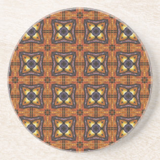 Lila und Gold Royal Tiles 2 Sandstein Untersetzer