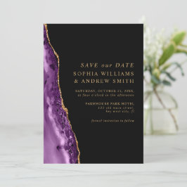 Lila und Gold Save the Date Einladung