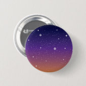 Lila und Gold Starry Sunset Sky Button (Vorne & Hinten)