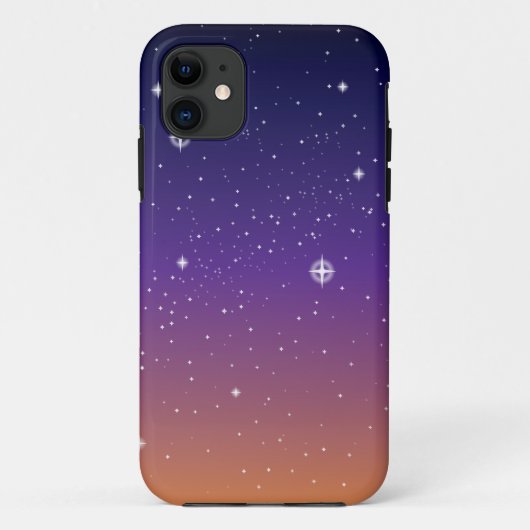 Lila und Gold Starry Sunset Sky Case-Mate iPhone Hülle (Rückseite)