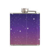 Lila und Gold Starry Sunset Sky Flachmann (Rückseite)
