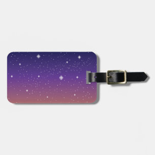 Lila und Gold Starry Sunset Sky Gepäckanhänger