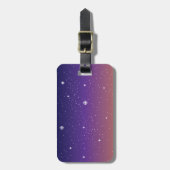 Lila und Gold Starry Sunset Sky Gepäckanhänger (Vorderseite vertikal)